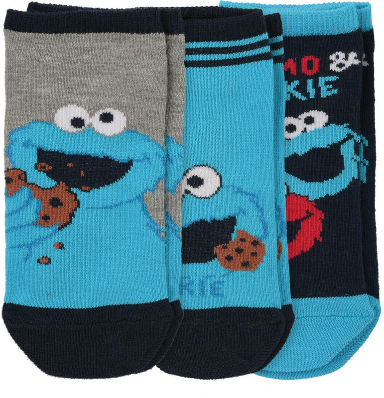 3 Paar Sesamstraße Sneaker-Socken im Set (Nur online)