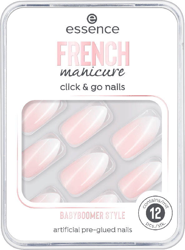 essence cosmetics Künstliche Fingernägel french manicure click & go nails babyboomer style 02