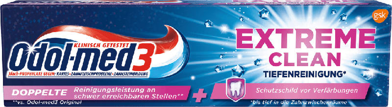 Odol med 3 Zahnpasta extreme clean Tiefenreinigung