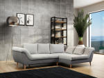 Ecksofa ARUBA Stoff hellgrau, dunkelgrau