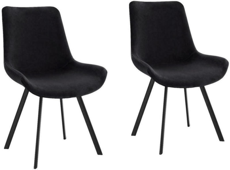 Stuhl-Set in Metall, Textil Schwarz