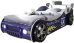 Möbelix Autobett Energy Rennwagen 90x200 cm Blau + Beleuchtung
