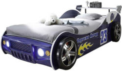 Autobett Energy Rennwagen 90x200 cm Blau + Beleuchtung
