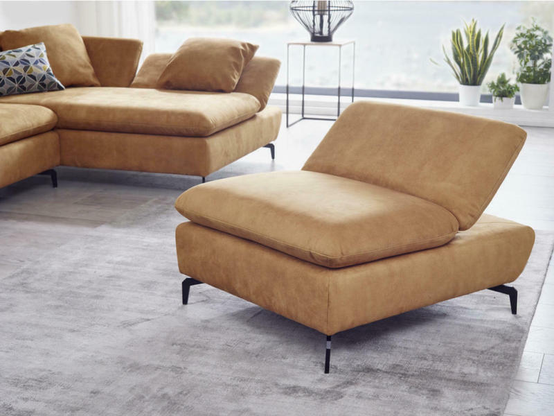 Wohnlandschaft in Textil Hellgrau