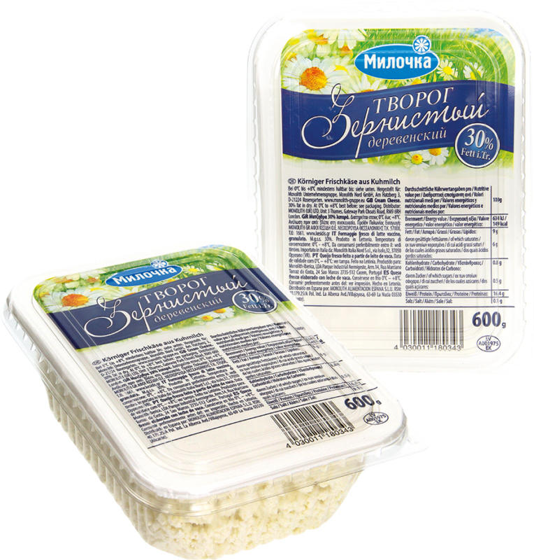 Körniger Frischkäse aus Kuhmilch