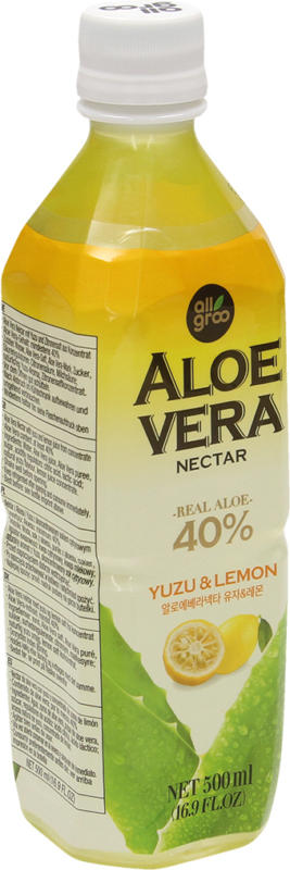 Aloe Vera Nektar mit Yuzu und Zitrone, weniger süss