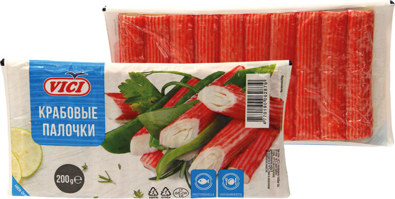 Surimistäbchen, Fischzubereitung aus Fischmuskeleiweiß