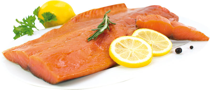 Lachsfilet (Salmo salar) kaltgeräuchert, vakuumiert /lose
