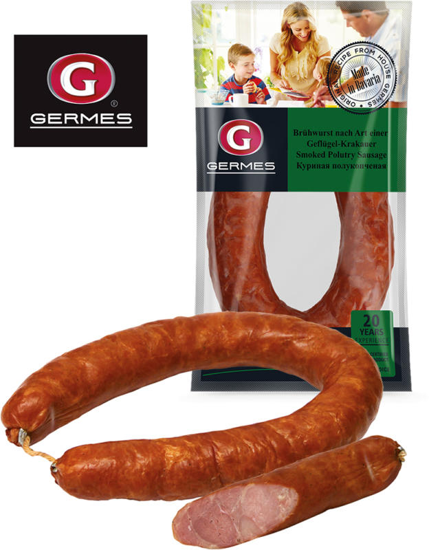 Brühwurst nach Art einer Geflügel- Krakauer