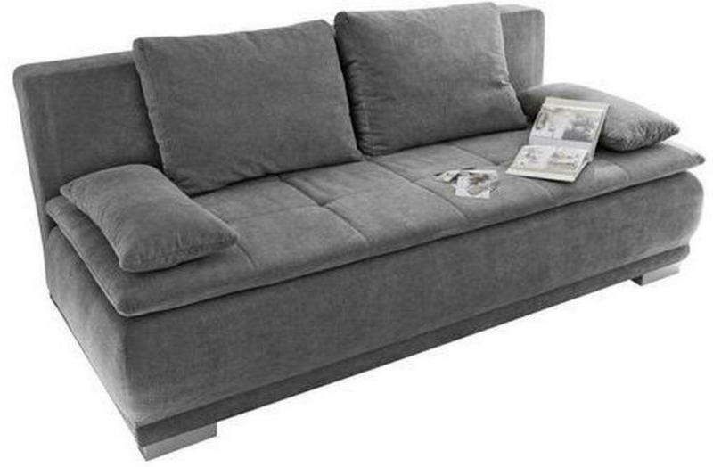 Schlafsofa in Textil, Holzwerkstoff Dunkelgrau