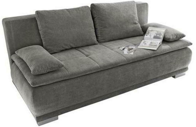 Schlafsofa in Textil, Holzwerkstoff Grau