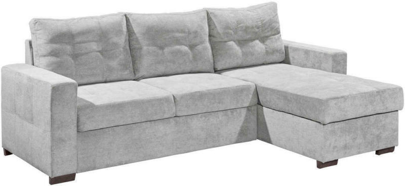 Wohnlandschaft in Textil, Holzwerkstoff Hellgrau