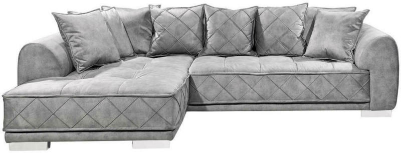Wohnlandschaft in Textil, Holzwerkstoff Grau