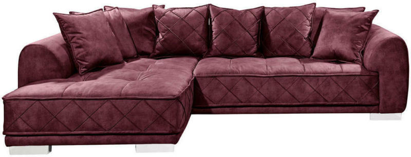 Wohnlandschaft in Textil, Holzwerkstoff Bordeaux