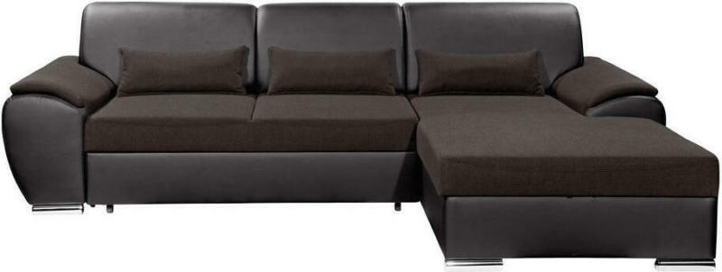 Wohnlandschaft in Textil Braun, Dunkelbraun