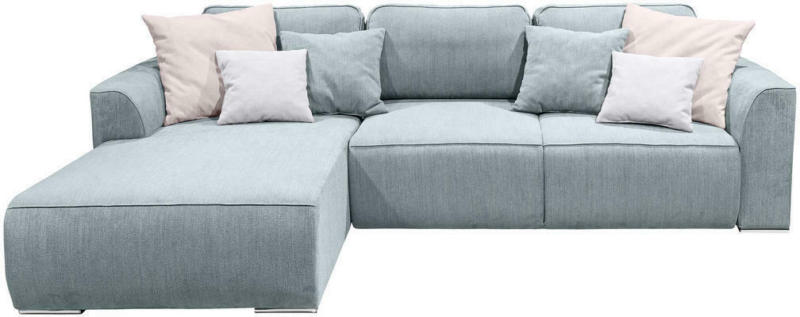 Wohnlandschaft in Textil, Holzwerkstoff Hellblau
