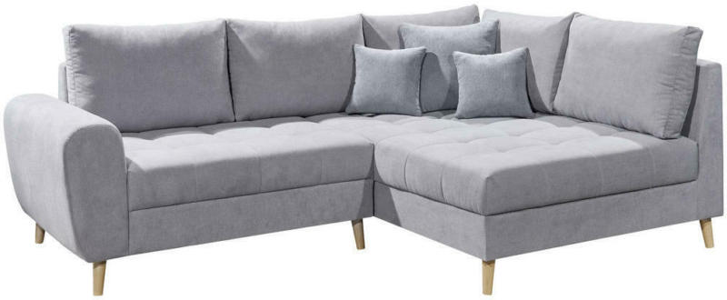 Wohnlandschaft in Textil, Holzwerkstoff Hellgrau