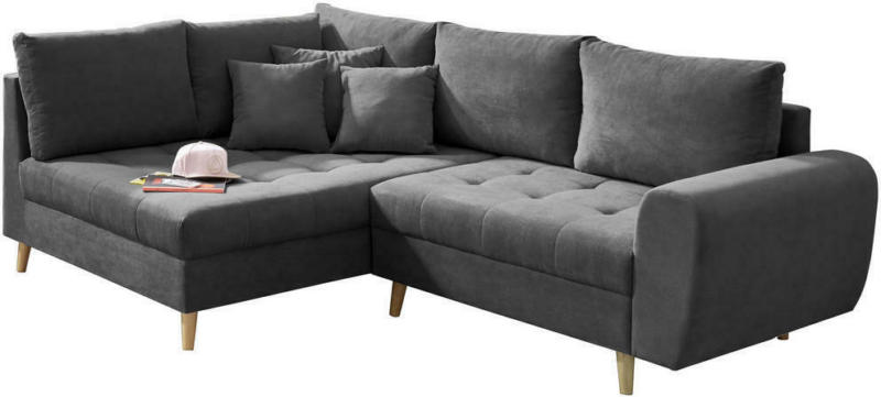 Wohnlandschaft in Textil, Holzwerkstoff Anthrazit
