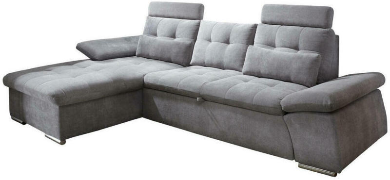 Wohnlandschaft in Textil, Holzwerkstoff Dunkelgrau