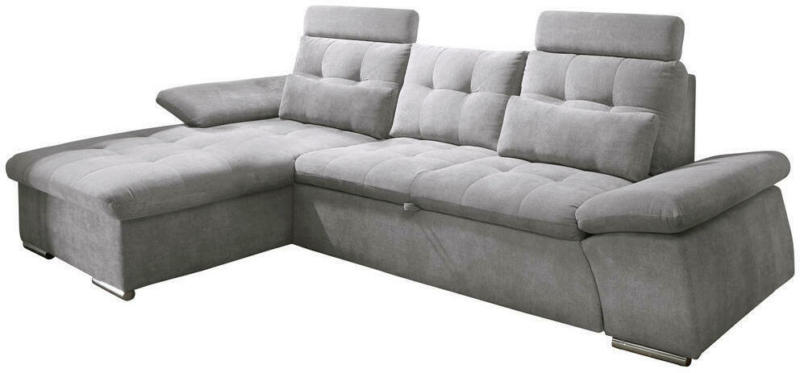 Wohnlandschaft in Textil, Holzwerkstoff Grau
