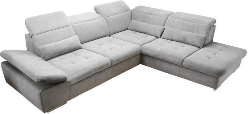 Wohnlandschaft in Textil Silberfarben