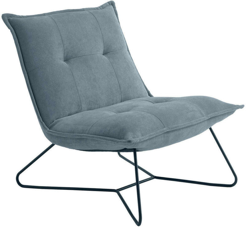 Sessel in Metall, Textil Blau