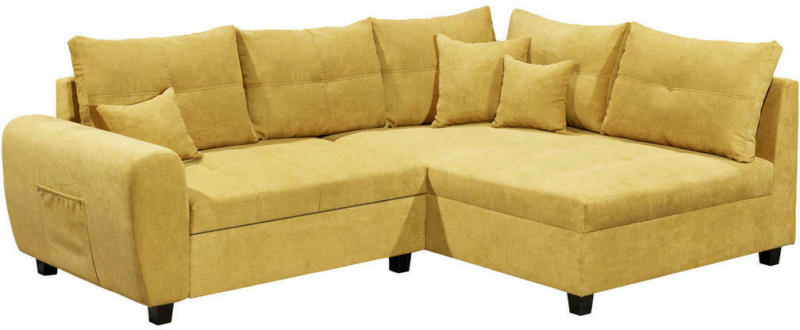 Wohnlandschaft in Textil, Holzwerkstoff Gelb