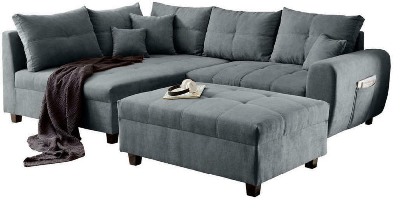 Wohnlandschaft in Textil, Holzwerkstoff Anthrazit