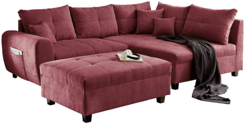 Wohnlandschaft in Textil, Holzwerkstoff Beere