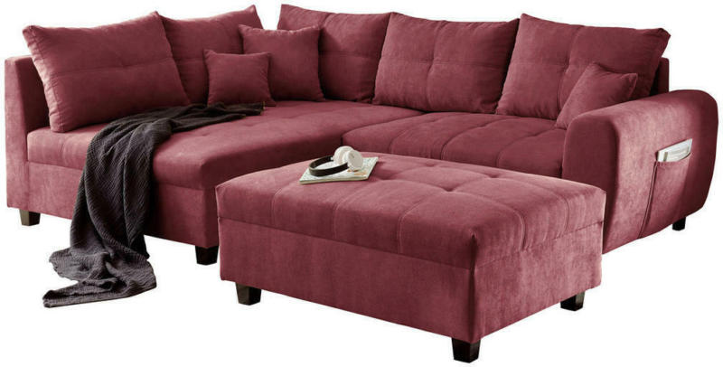 Wohnlandschaft in Textil, Holzwerkstoff Beere