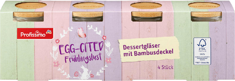 Profissimo Dessertgläser mit Bambusdeckel