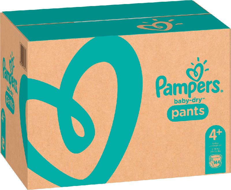 Pampers Pants Baby Dry, Größe 4+, Maxi Plus, 9-15kg, Monatspack