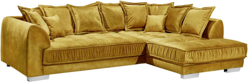 Wohnlandschaft in Textil, Holzwerkstoff Goldfarben