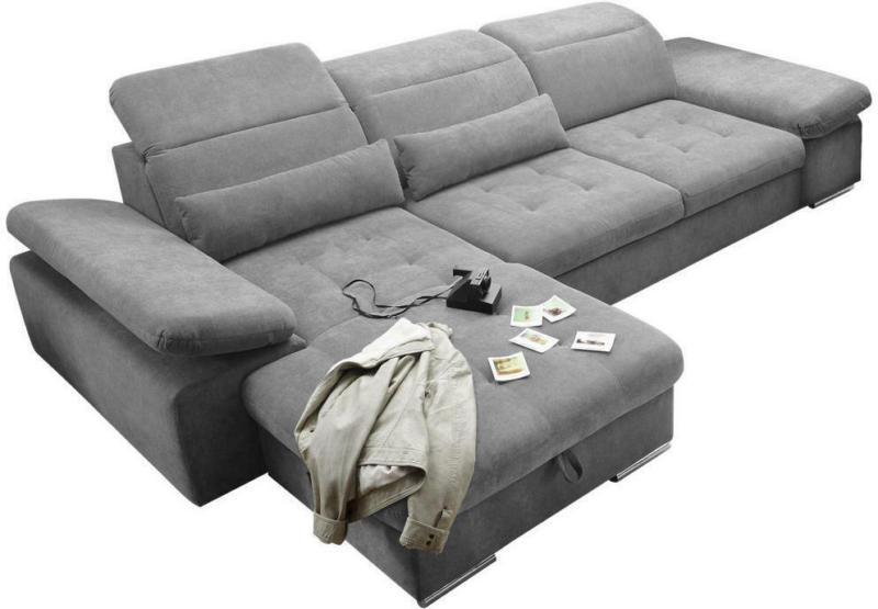Wohnlandschaft in Textil Dunkelgrau