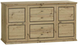 Sideboard B: 160 cm Harvey, Eiche Dekor/Anthrazit