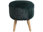 Pouf RABBIT 35x35x42cm finta pelliccia di coniglio verde