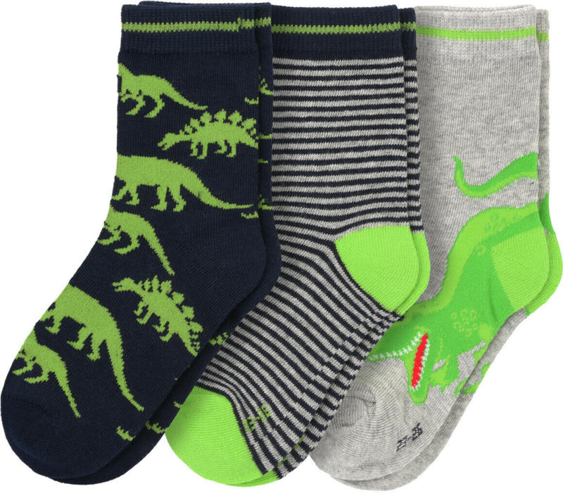3 Paar Jungen Socken mit Dino-Motiven (Nur online)