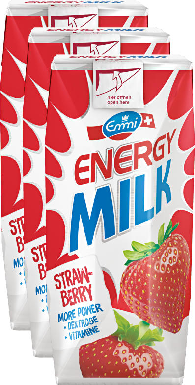Emmi Energy Milk , Fraise, 3 x 330 ml