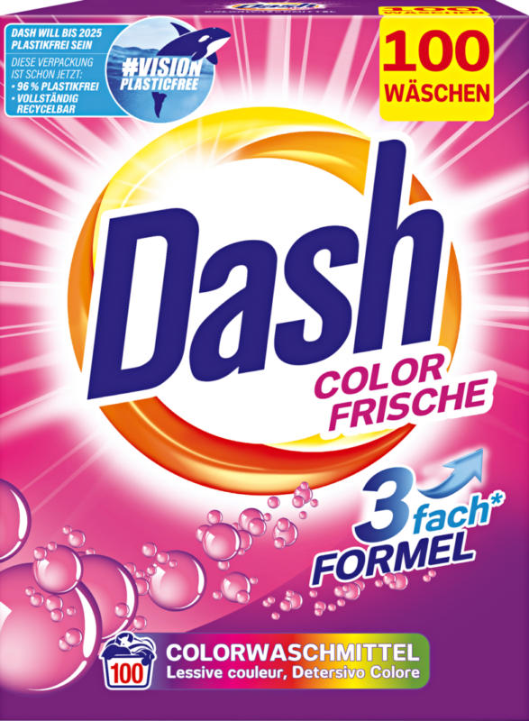 Dash Waschpulver Color-Frische, 100 Waschgänge, 6,5 kg