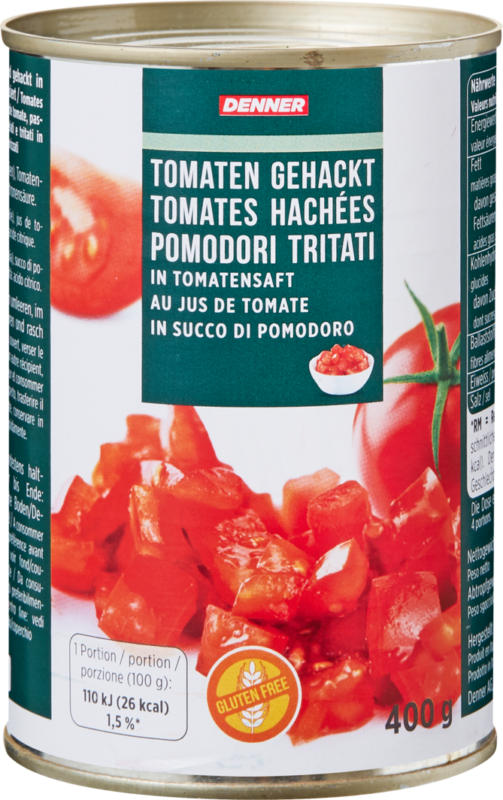Denner Tomaten gehackt, in Tomatensaft, 400 g