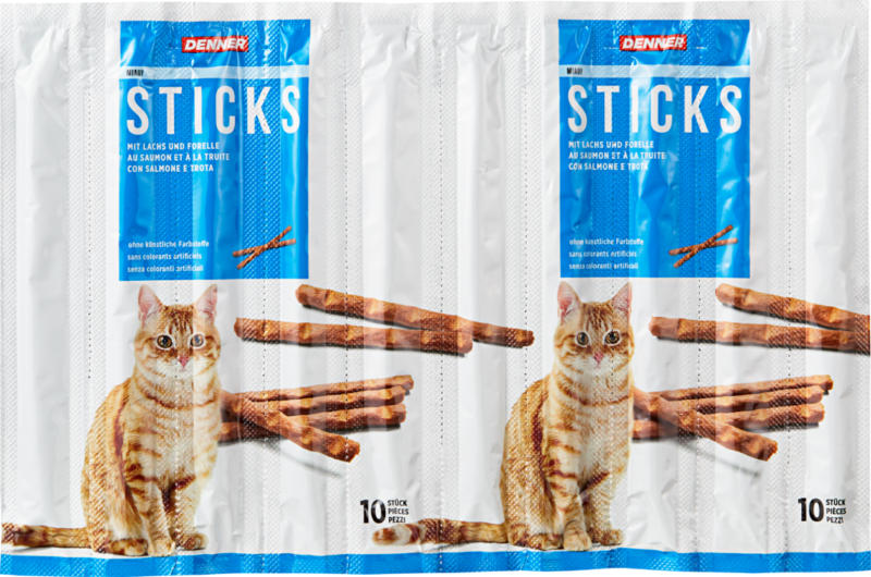 Denner MIAU! Sticks, mit Lachs und Forelle, 10 x 5 g