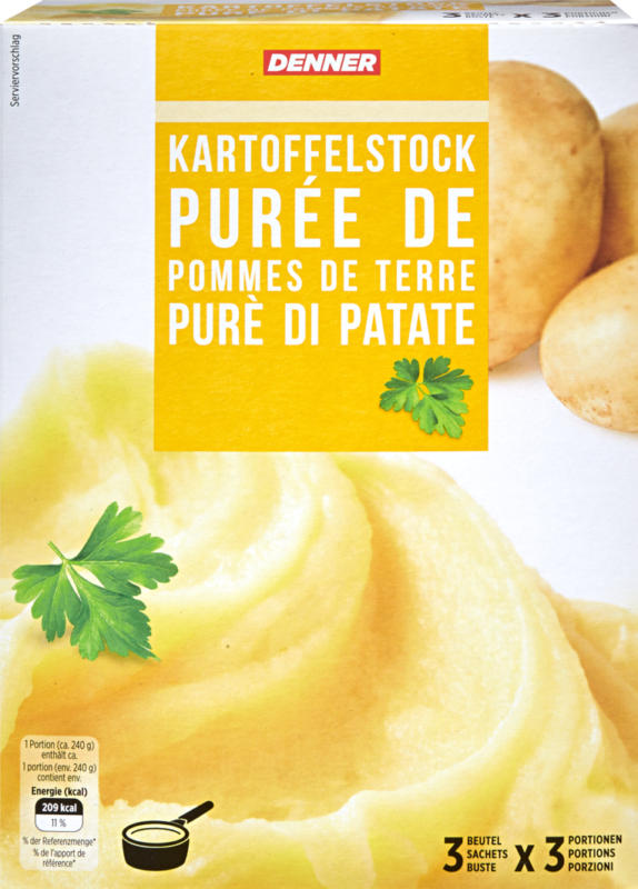 Denner Kartoffelstock , 3 Beutel, 330 g