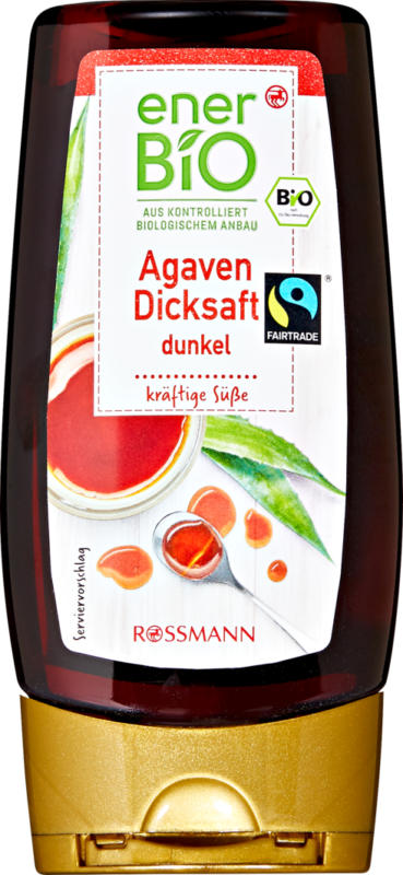 Sirop d'agave foncé enerBiO , Douceur intense, 250 ml