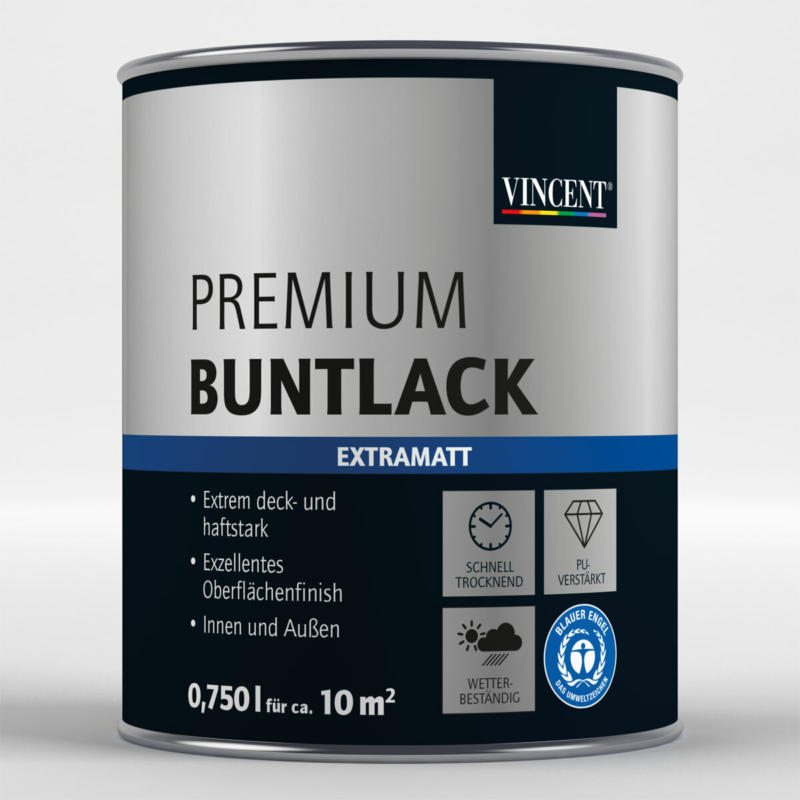 Premium Buntlack „Platingrau“, Matt, 0,75 L 0,75 L | Matt