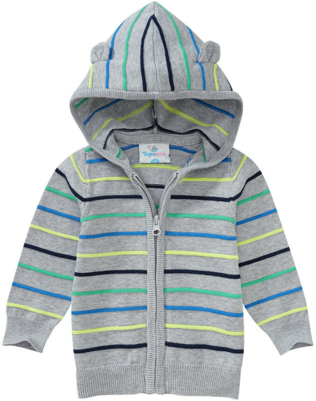 Baby Strickjacke mit strukturierten Ringeln (Nur online)