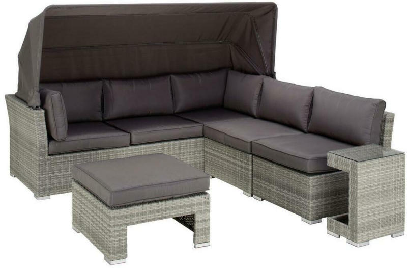 Loungegarnitur 5-Tlg Bahama aus Kunststoff mit Kissen
