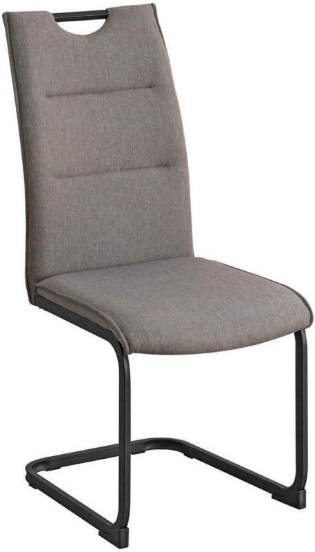 Schwingstuhl in Metall, Textil Grau, Schwarz