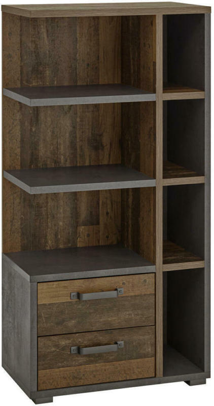 Standregal 62,5/126,5/36 cm Braun, Grau