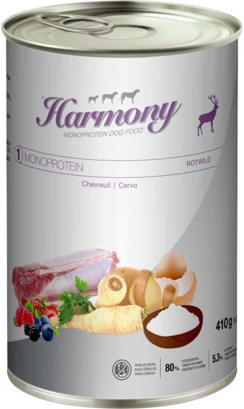 Harmony Dog Monoprotein Rotwild 6x410g
