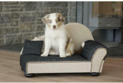 Hundesofa Leroy LxBxH 57x39x40 cm Anthrazit/Sandfarben